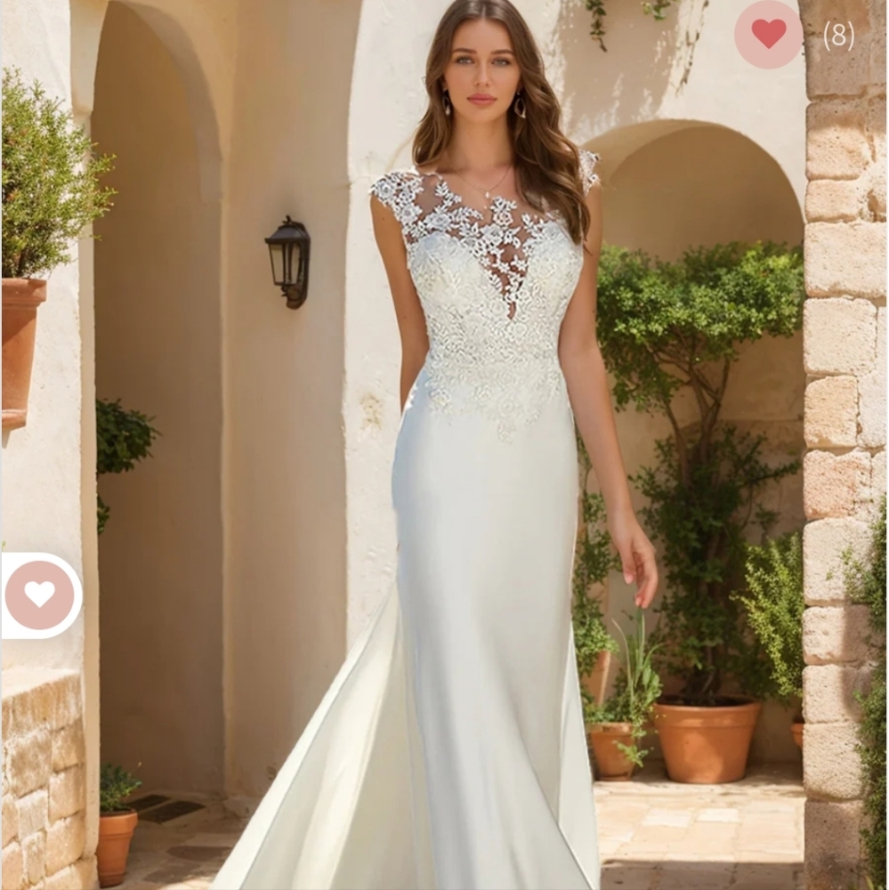 White Trumpet/Mermaid Wedding Dress